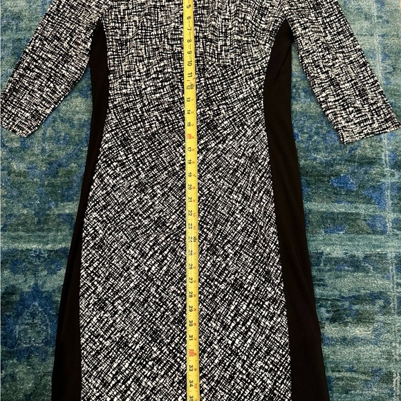 Lauren Ralph Lauren Quiet Luxury Black White Sheath Career Work Wedding Dress 14 - Picture 9 of 11